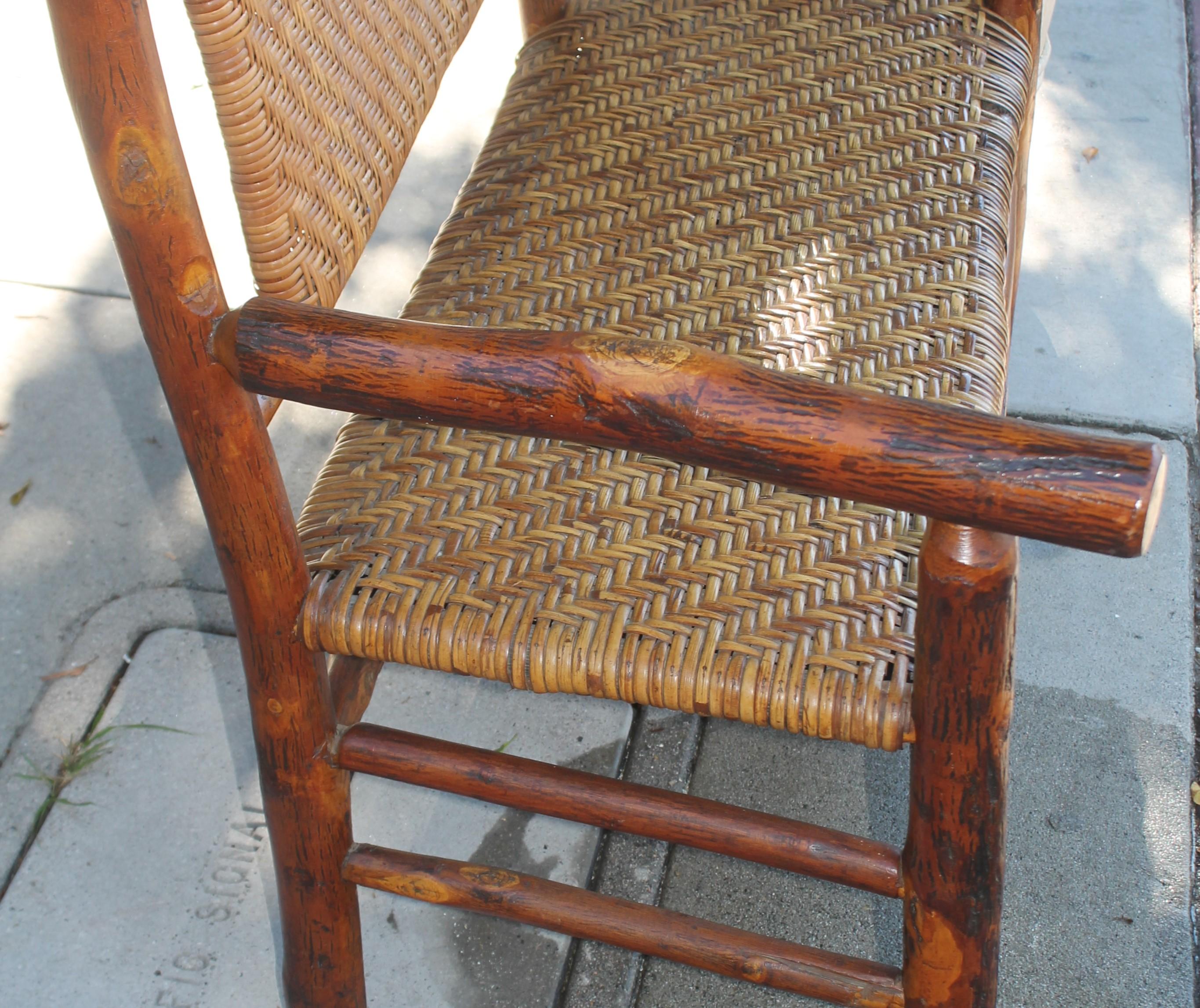 Hand-Crafted 1930s Signed Old Hickory Settee/Bench