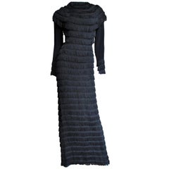1930s Silk Fringe Gown