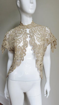 Silk Guipure Lace Exquisite 1930s Jacket Top