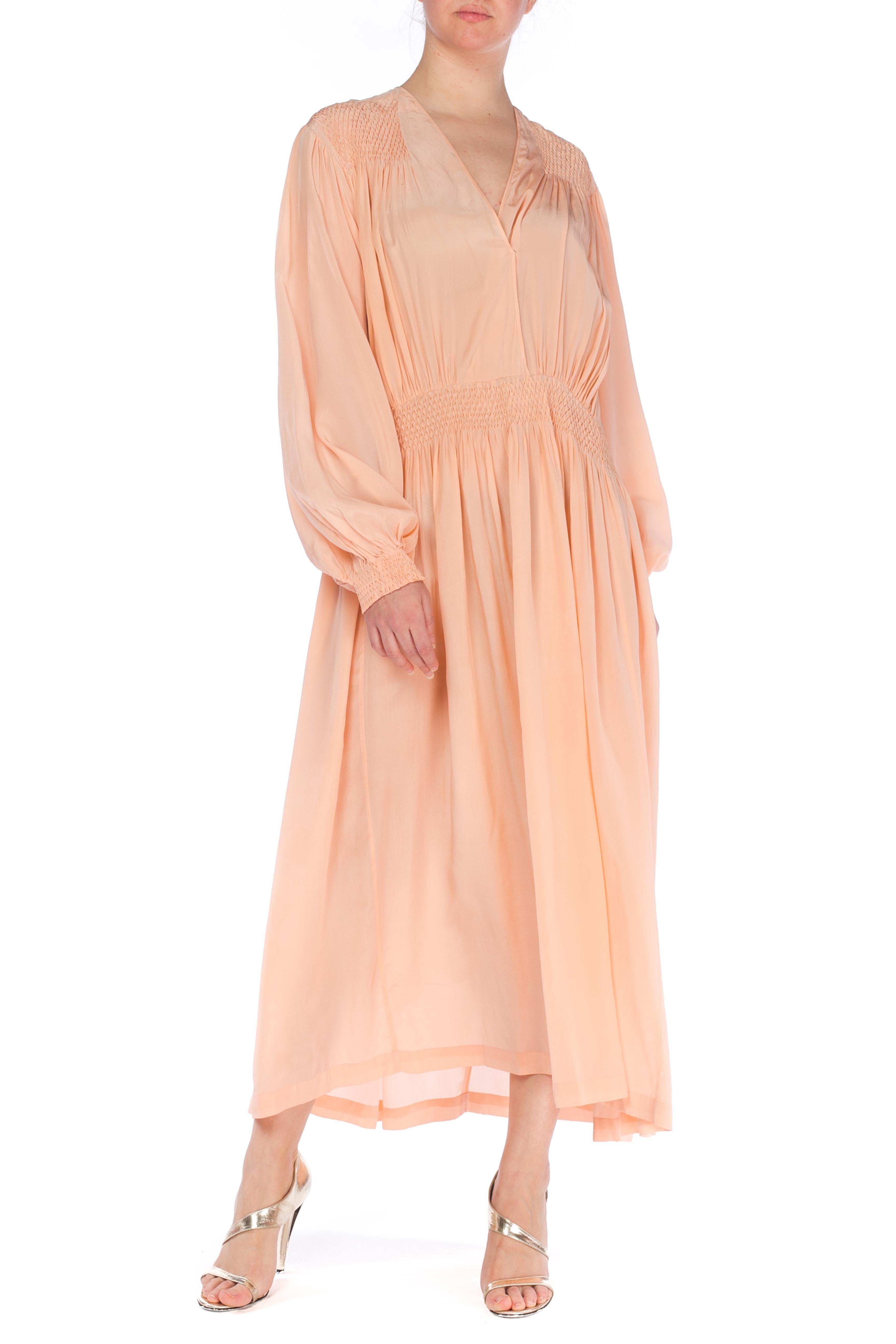 peach long sleeve dress