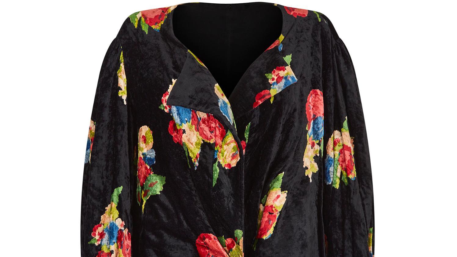 Women's 1930s Silk Velvet Floral Jacket For Sale