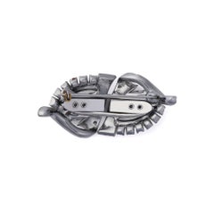 1930s Silver and Crystal Duet Pin Brooch