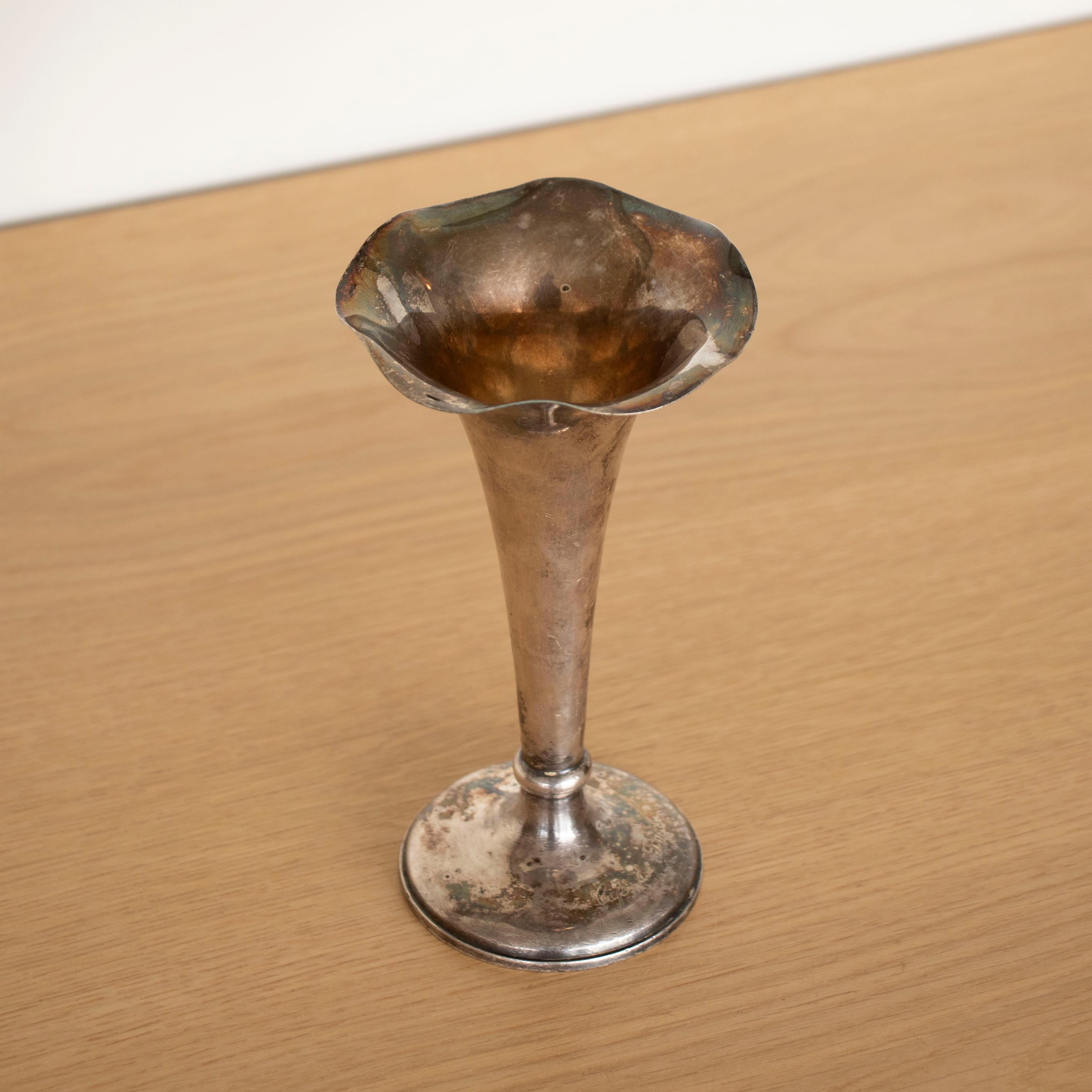Mid-20th Century 1930's Silver Bud Vase
