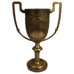 1930s Silver Plate Chinese Boxing Trophy