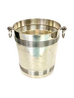 Seau à champagne en métal argenté des années 1930, collection "Gallia" de Christofle