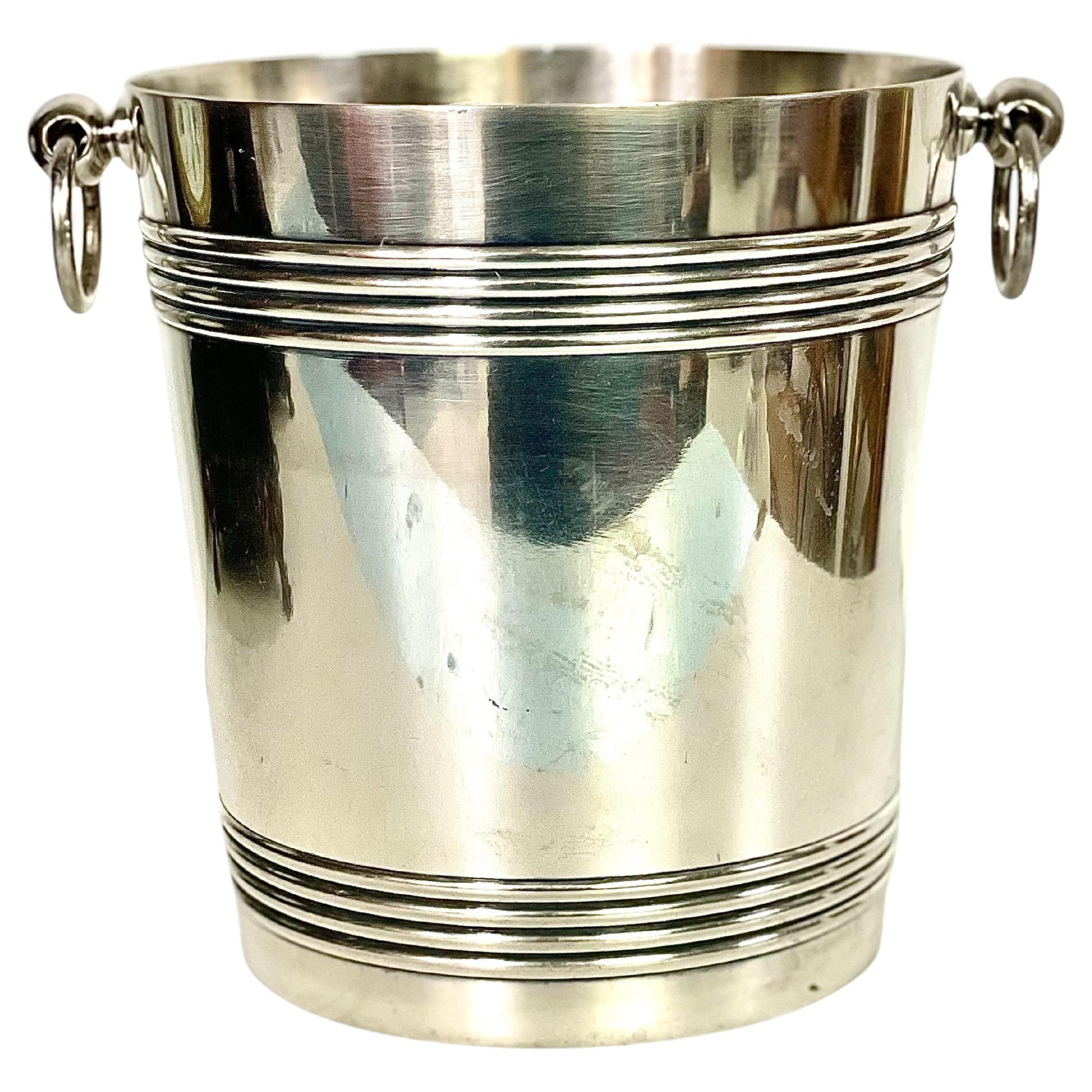 1930 Cubitera de champán plateada, Colección "Gallia" de Christofle