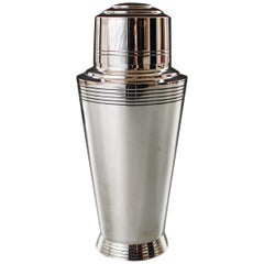 1930s Silver-Plated Cocktail Shaker Designed by Keith Murray for Mappin & Webb