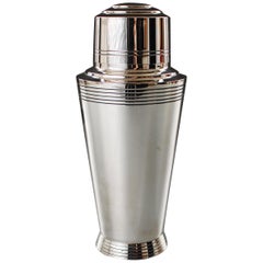 1930s Silver-Plated Cocktail Shaker Designed by Keith Murray for Mappin & Webb