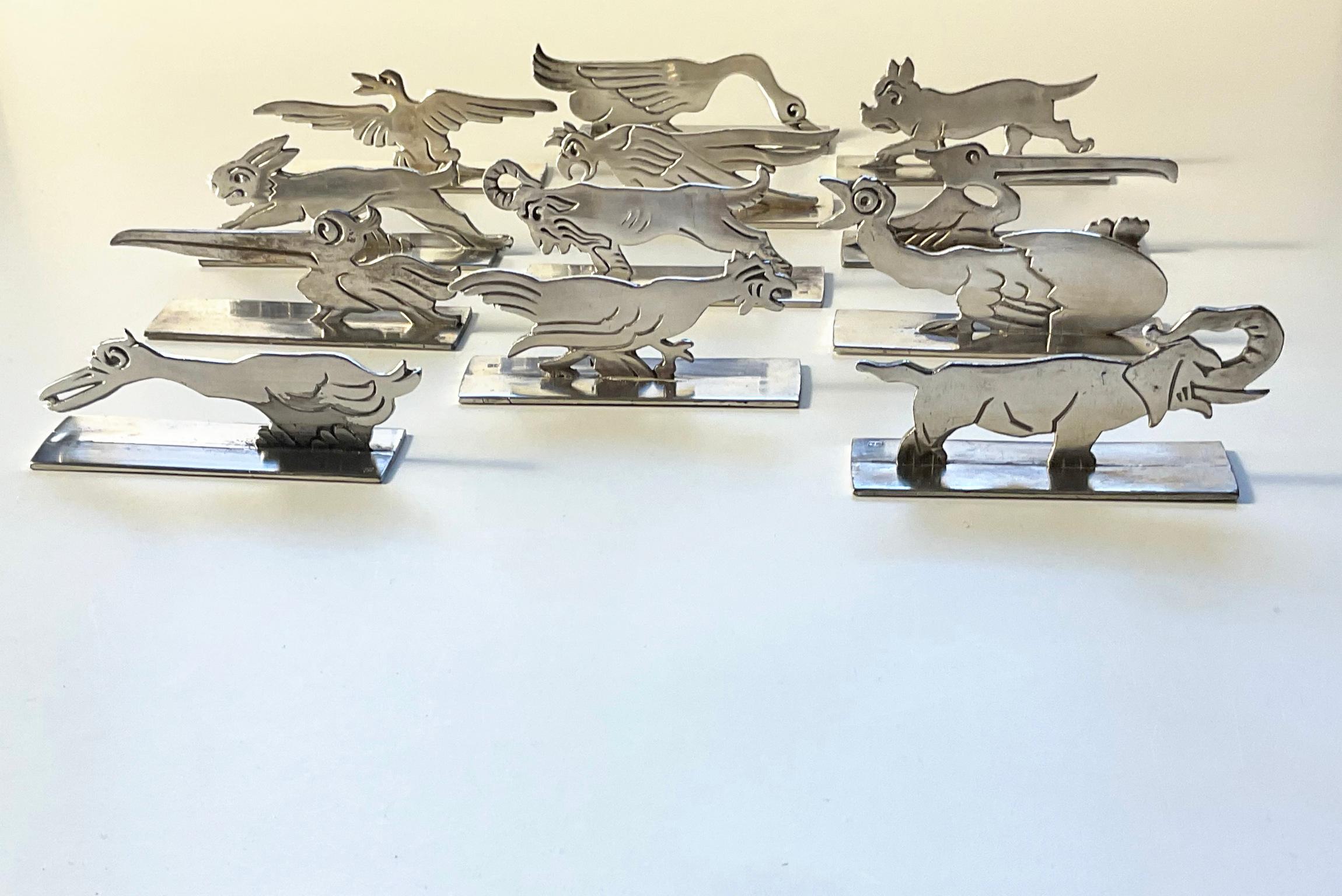 The 1930s Silver Plated Knife Rests von dem französischen Illustrator Benjamin Rabier 3