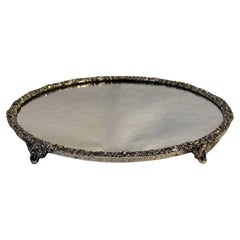 1930s Silver Plated Plateau Bordered with Scrolling Leaves
