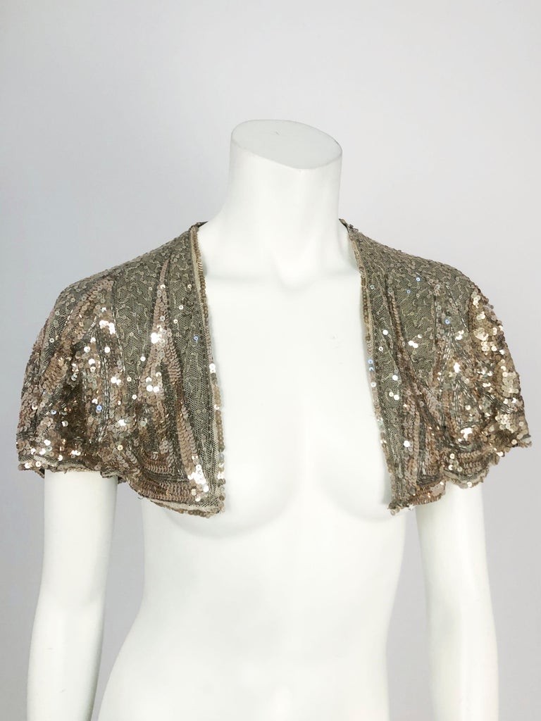 1930s Silver Sequin Capelet at 1stDibs silver capelet