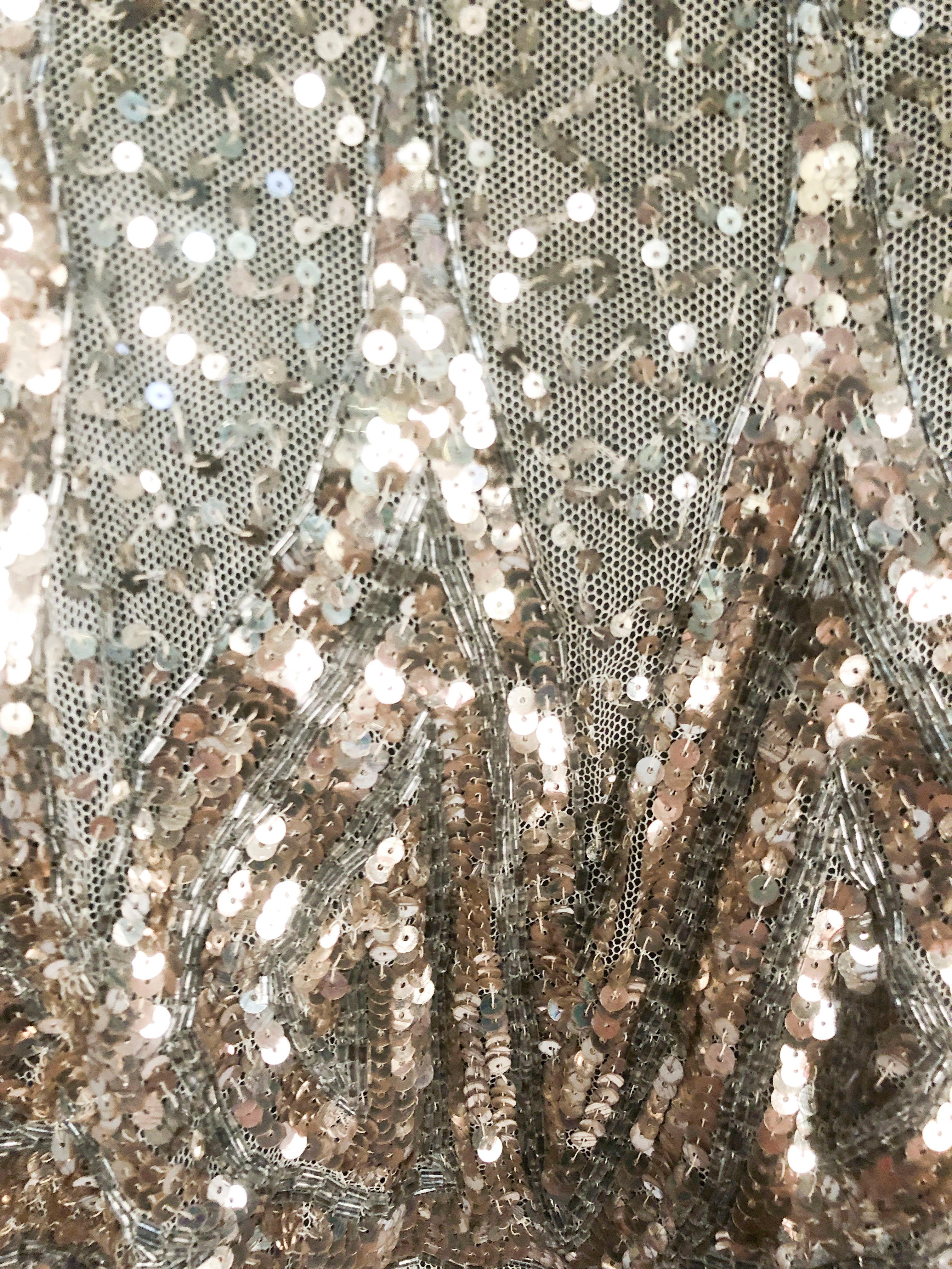 Women's 1930s Silver Sequin Capelet