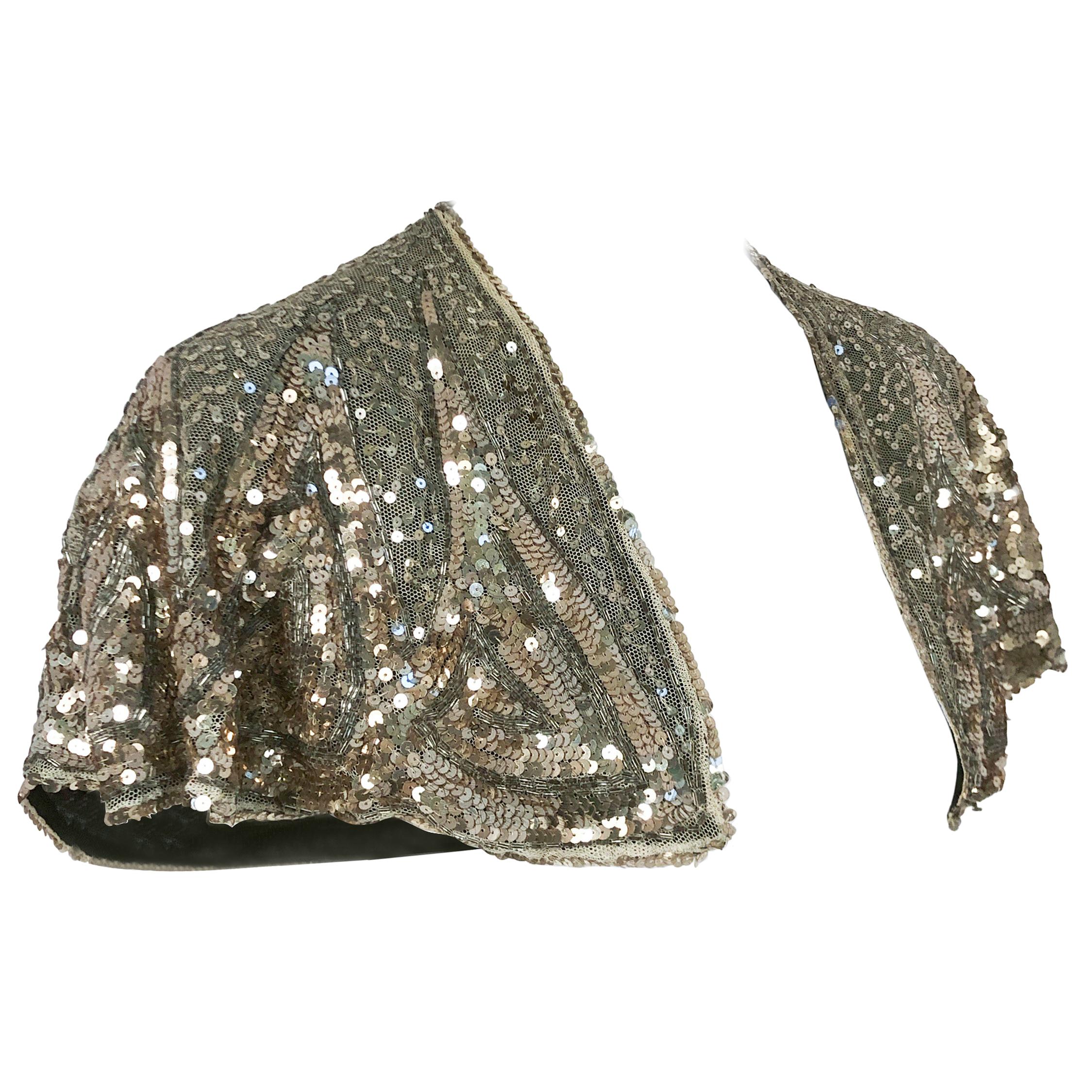 1930s Silver Sequin Capelet