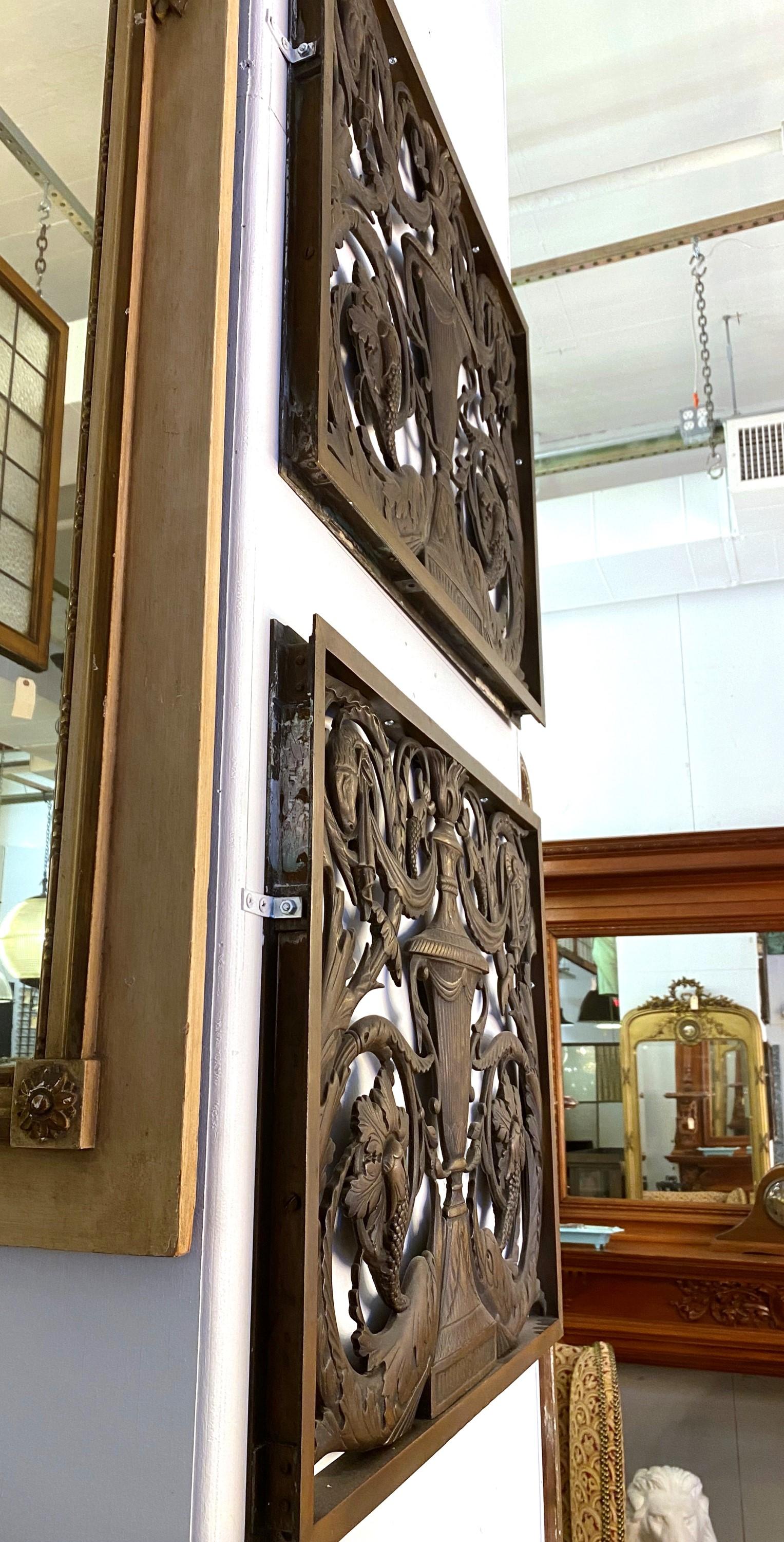 1930s Singe Cast Bronze Panels Featuring Rams Dolphins 9