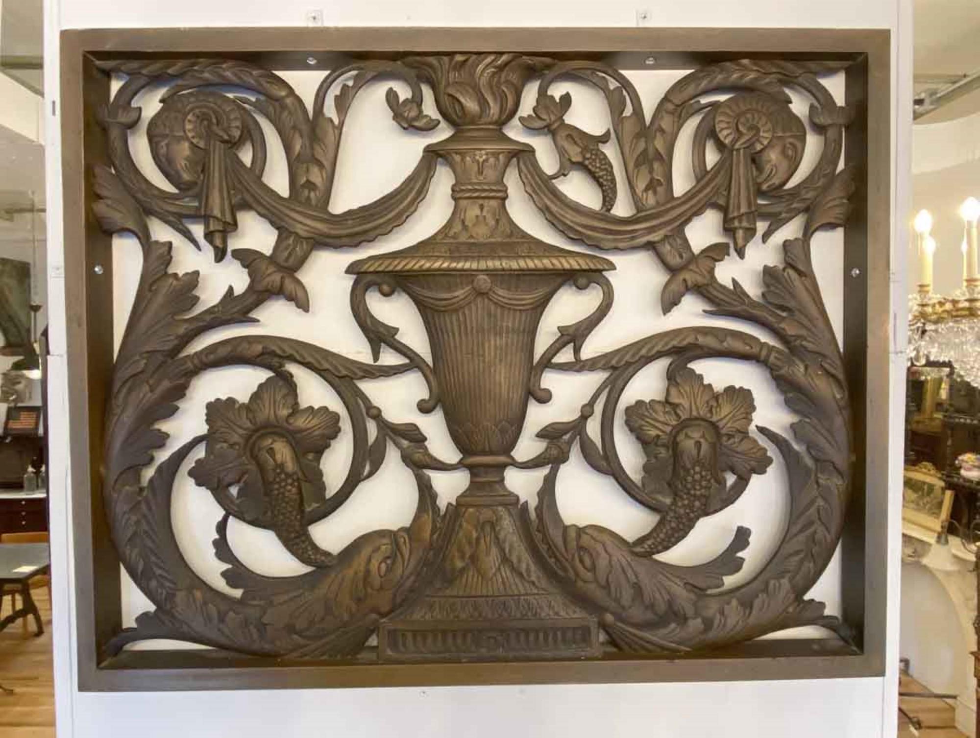 1930s Singe Cast Bronze Panels Featuring Rams Dolphins In Good Condition In New York, NY