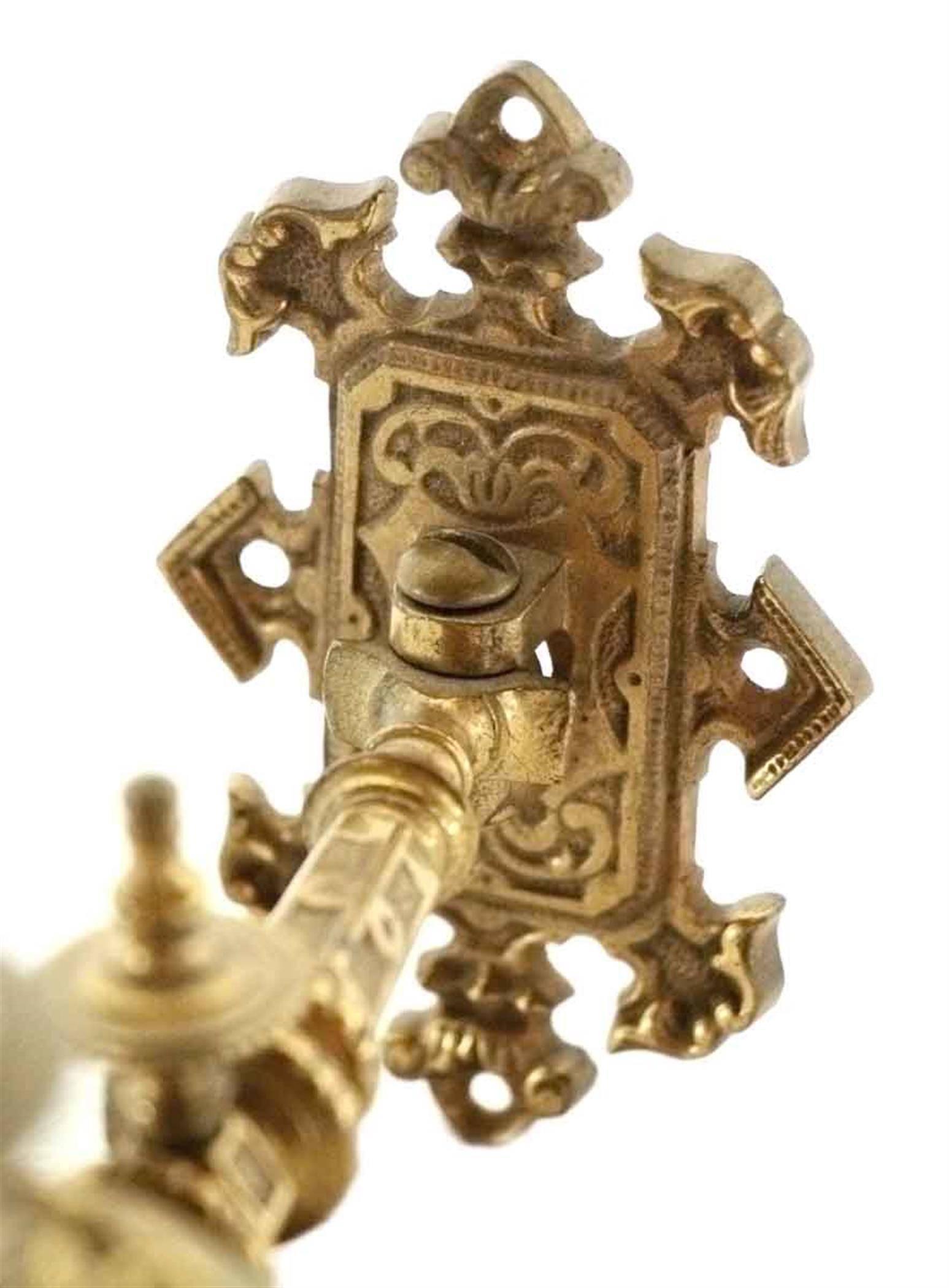 Mid-20th Century 1930s Single Gold over Bronze Piano Sconce with Ornate Detail