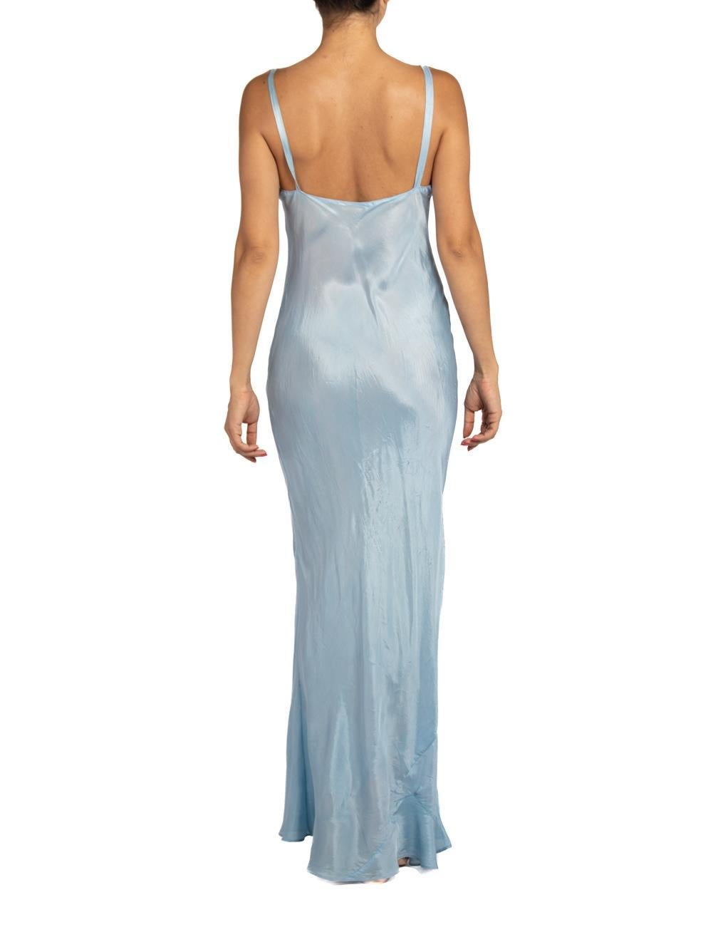 Women's 1930S Sky Blue Silk Slip For Sale