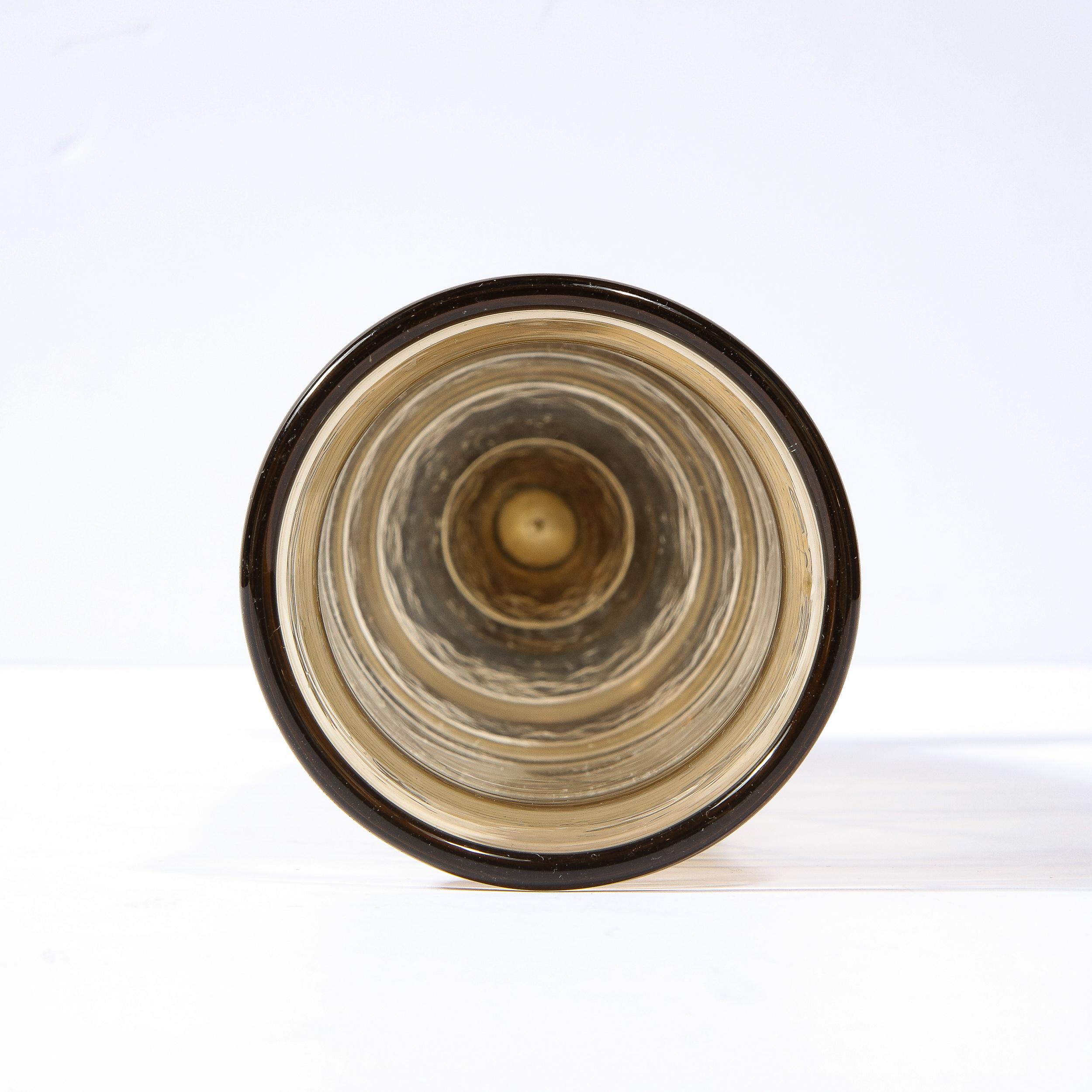 Schlanke Art-Déco-Vase aus Topasglas, signiert von Schneider, 1930er Jahre im Angebot 2