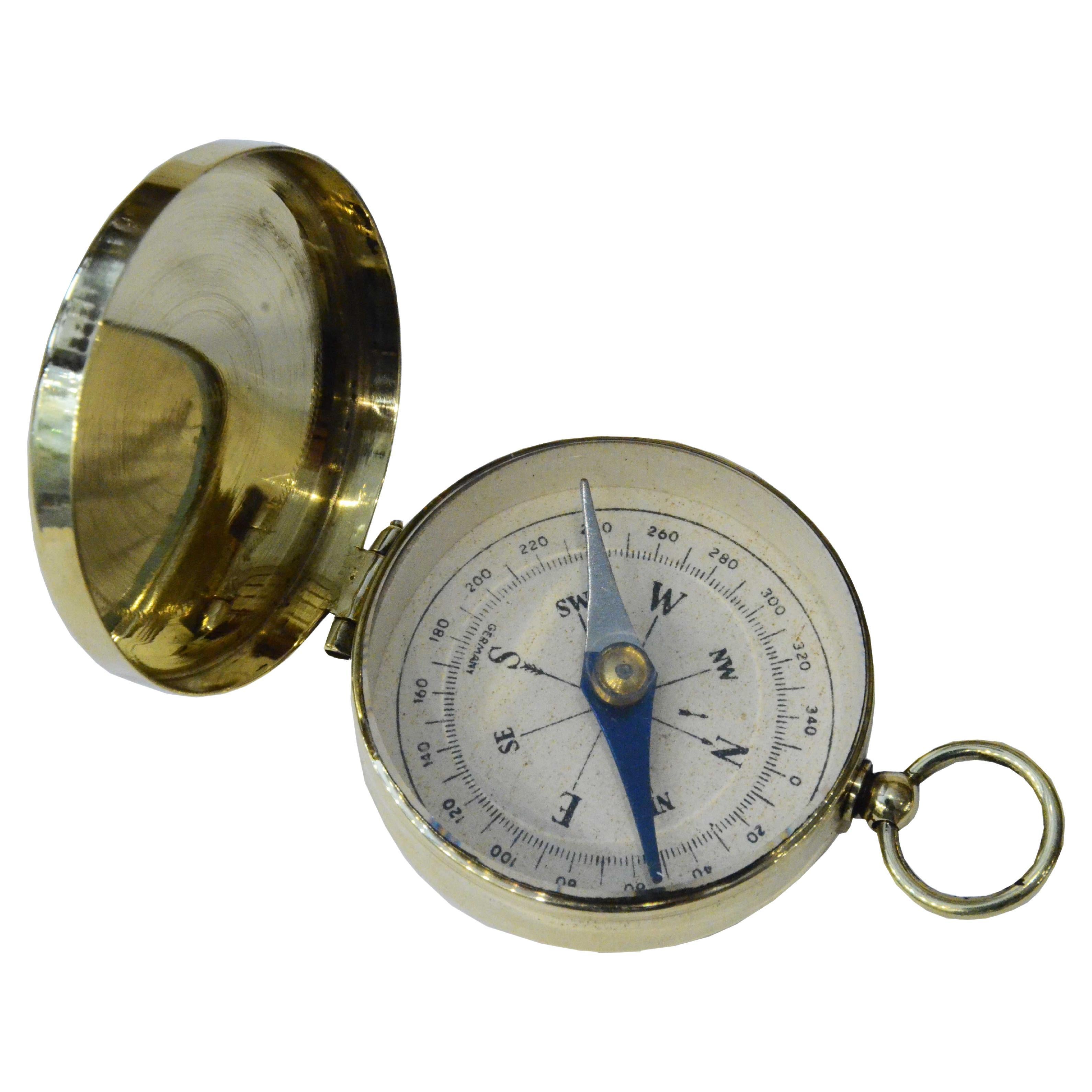1916 Old Pocket Brass Compass for a Royal Air Force Officer Signed