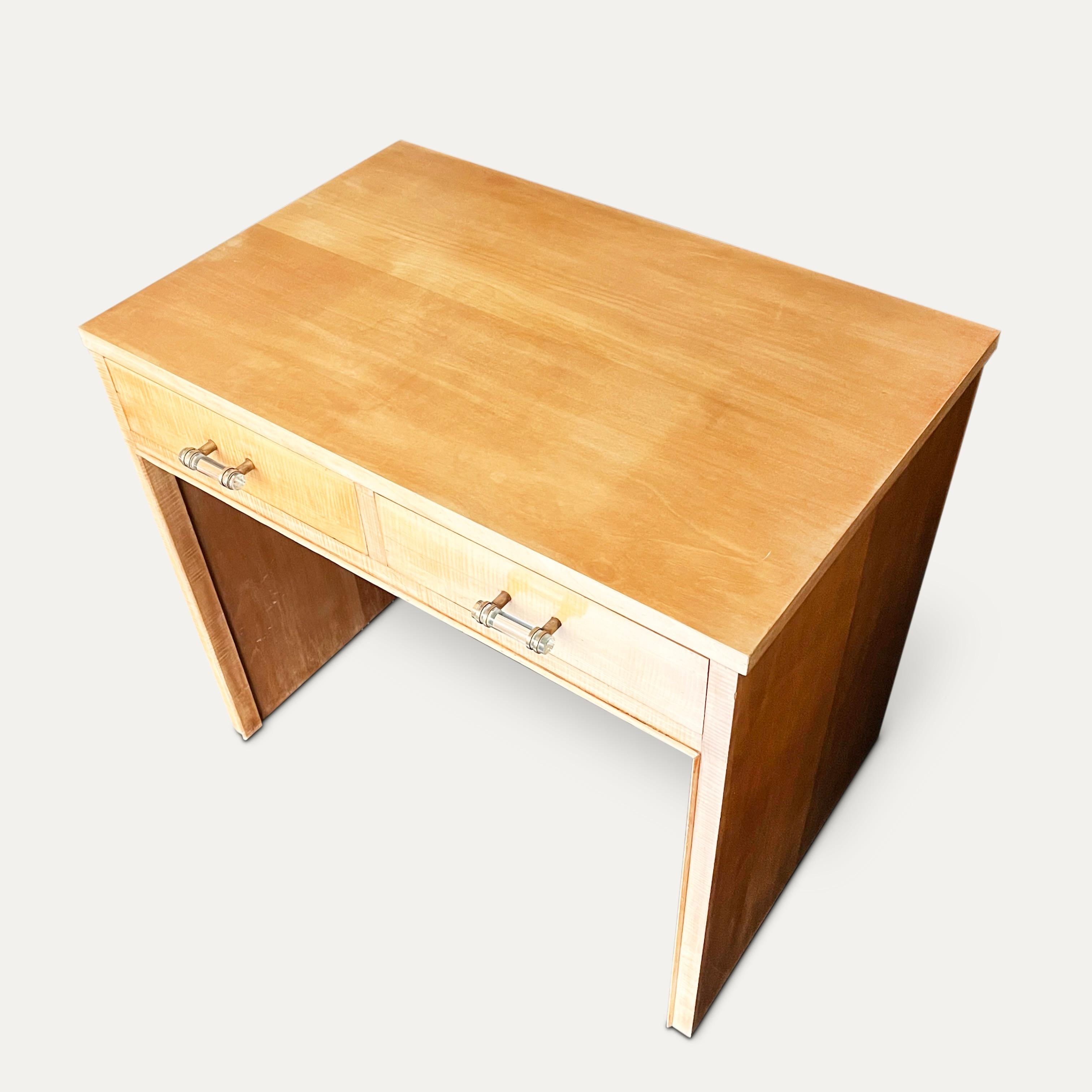 Wood 1930s Small Desk in the style of Jacques Adnet For Sale