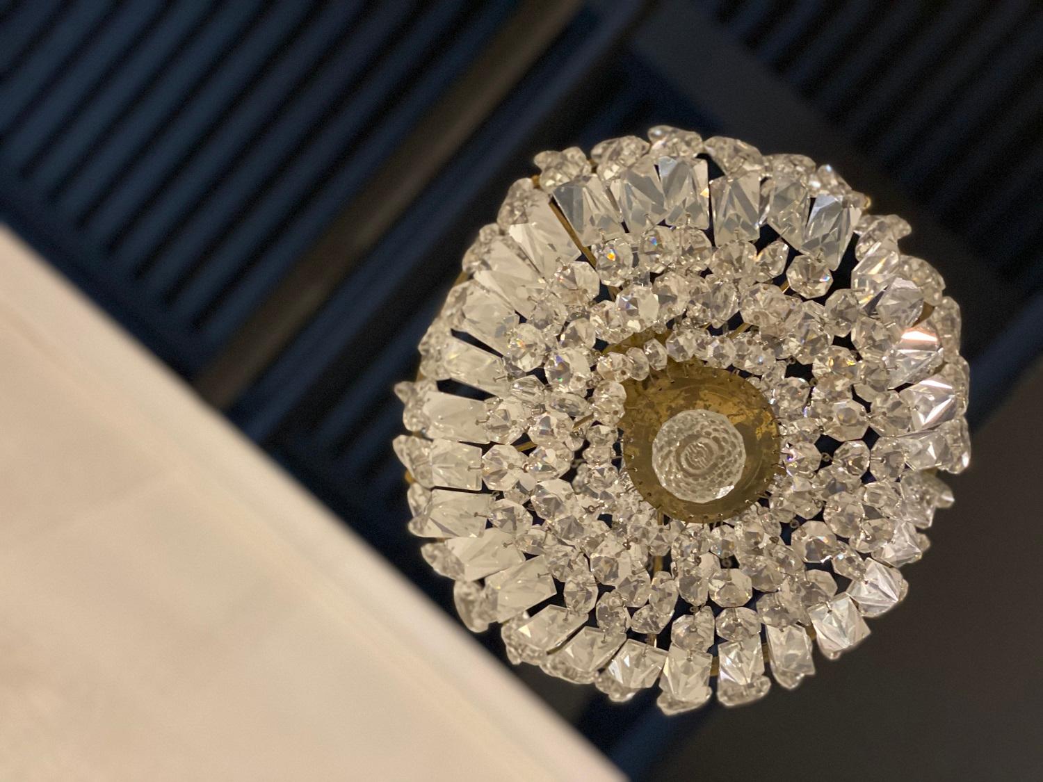 French Provincial 1930s Small French Crystal Chandelier