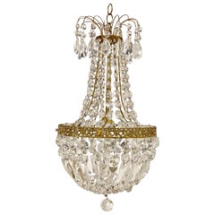 1930s Small French Crystal Chandelier