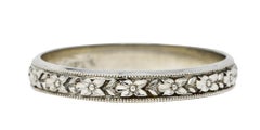 1930's Sohengrin 18 Karat White Gold Men's Wedding Band Ring