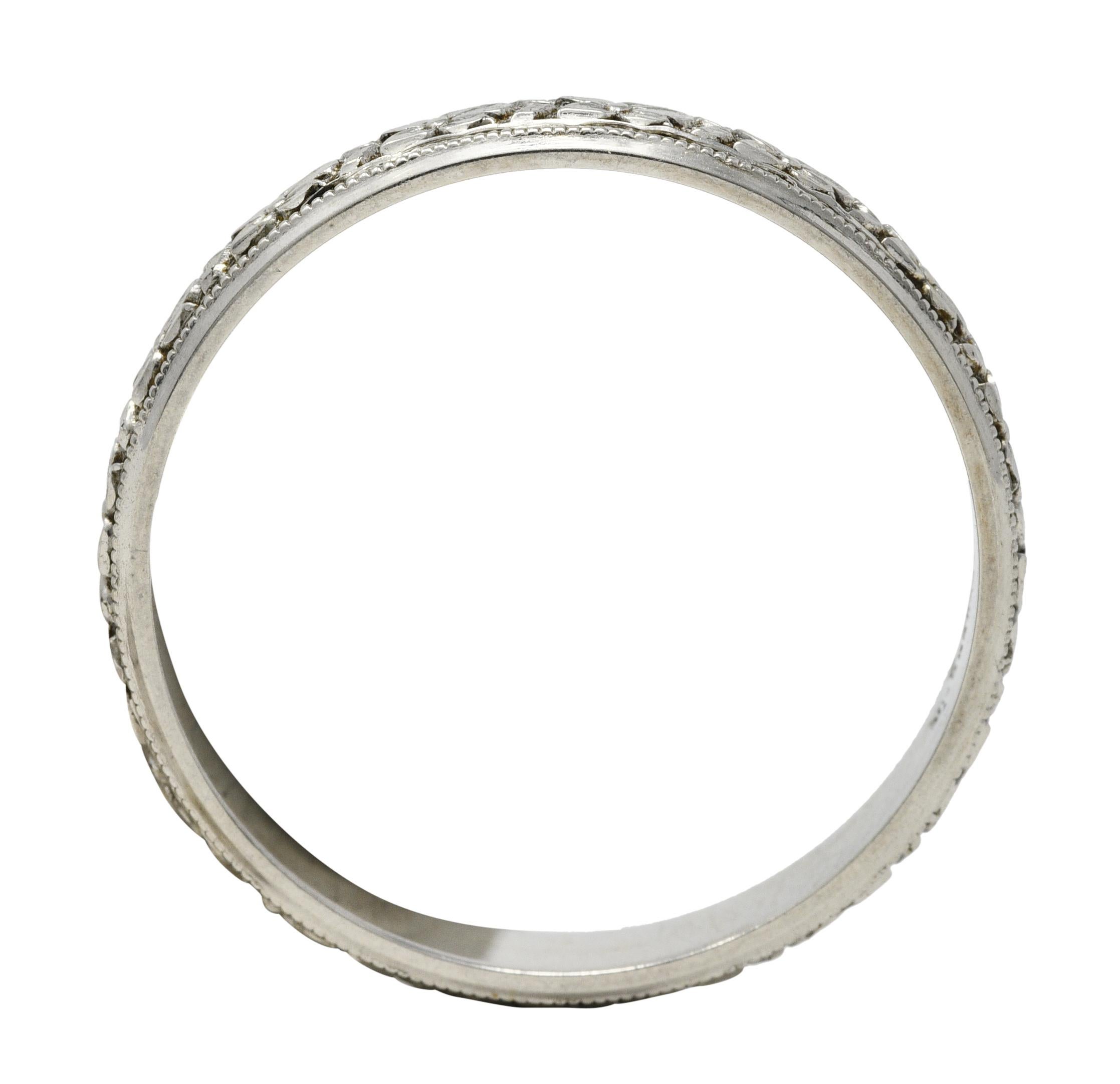 Retro 1930's Sohengrin 18 Karat White Gold Men's Wedding Band Ring