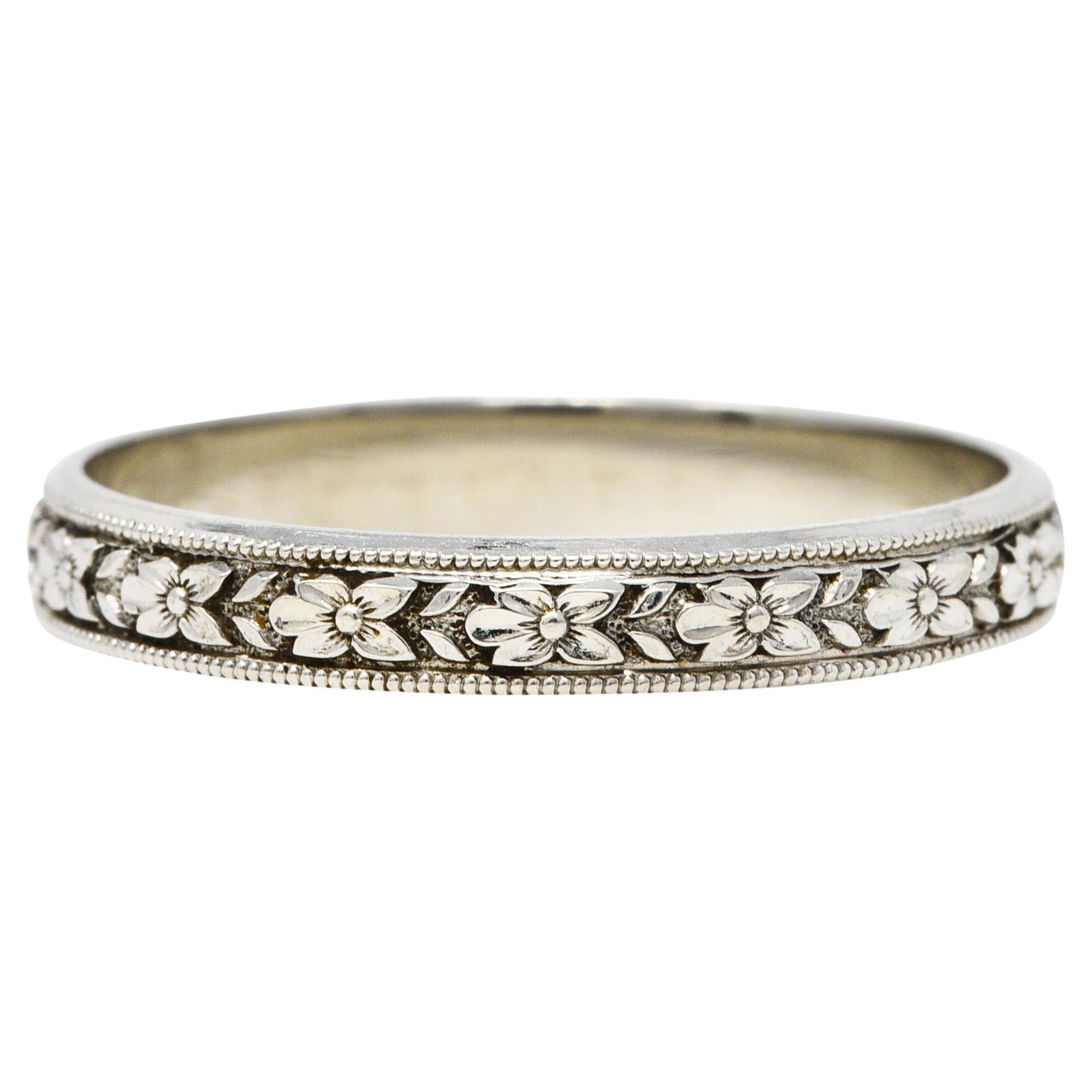 1930's Sohengrin 18 Karat White Gold Men's Wedding Band Ring