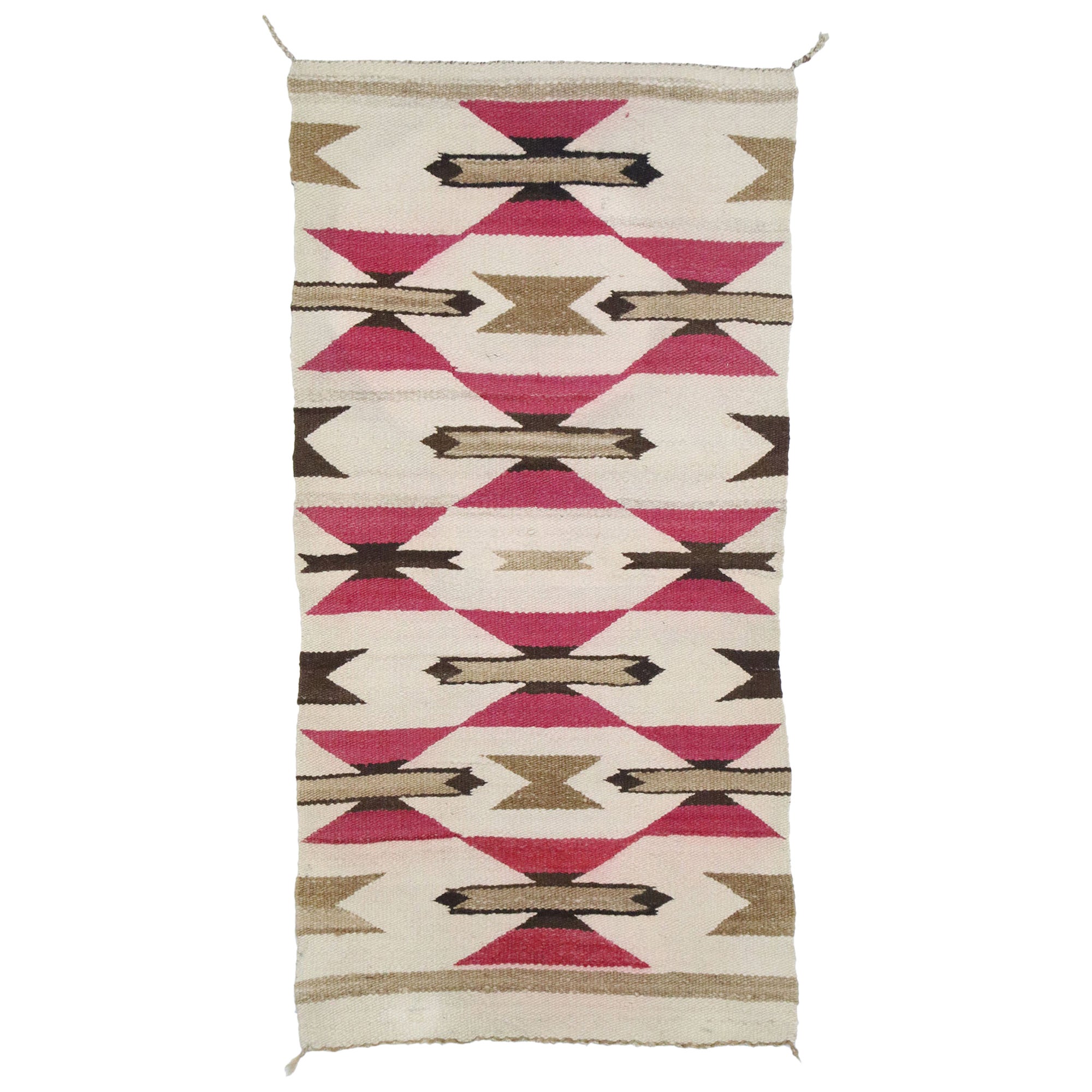 Vintage Eye Dazzler Navajo-Stil Kilim-Teppich mit Native American Style