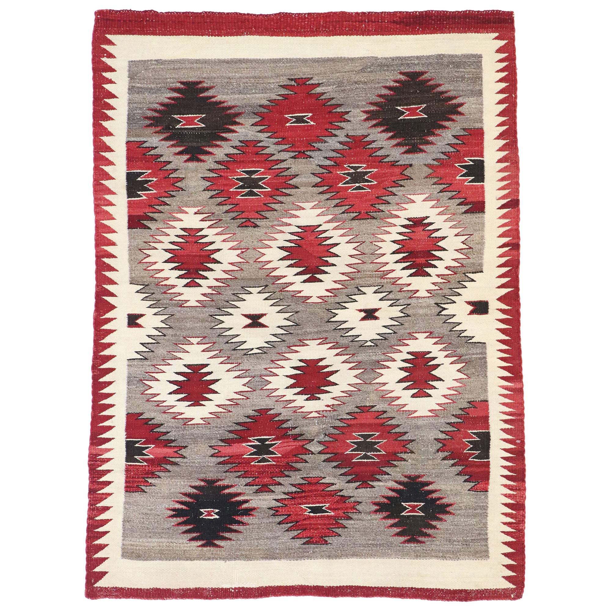Tapis vintage de style Navajo avec style amérindien, 03'02 x 04'04