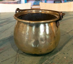 1930s Spanish Bronze Casserole with Iron Handle