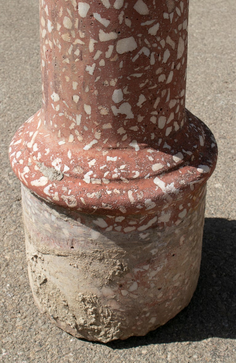 1930s Spanish Reconstituted Stone Red Drinking Fountain For Sale at