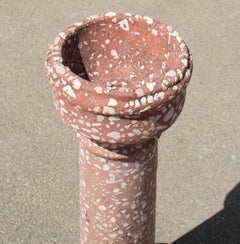1930s Spanish Reconstituted Stone Red Drinking Fountain