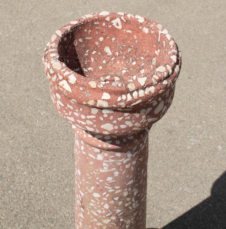 1930s Spanish Reconstituted Stone Red Drinking Fountain For Sale at