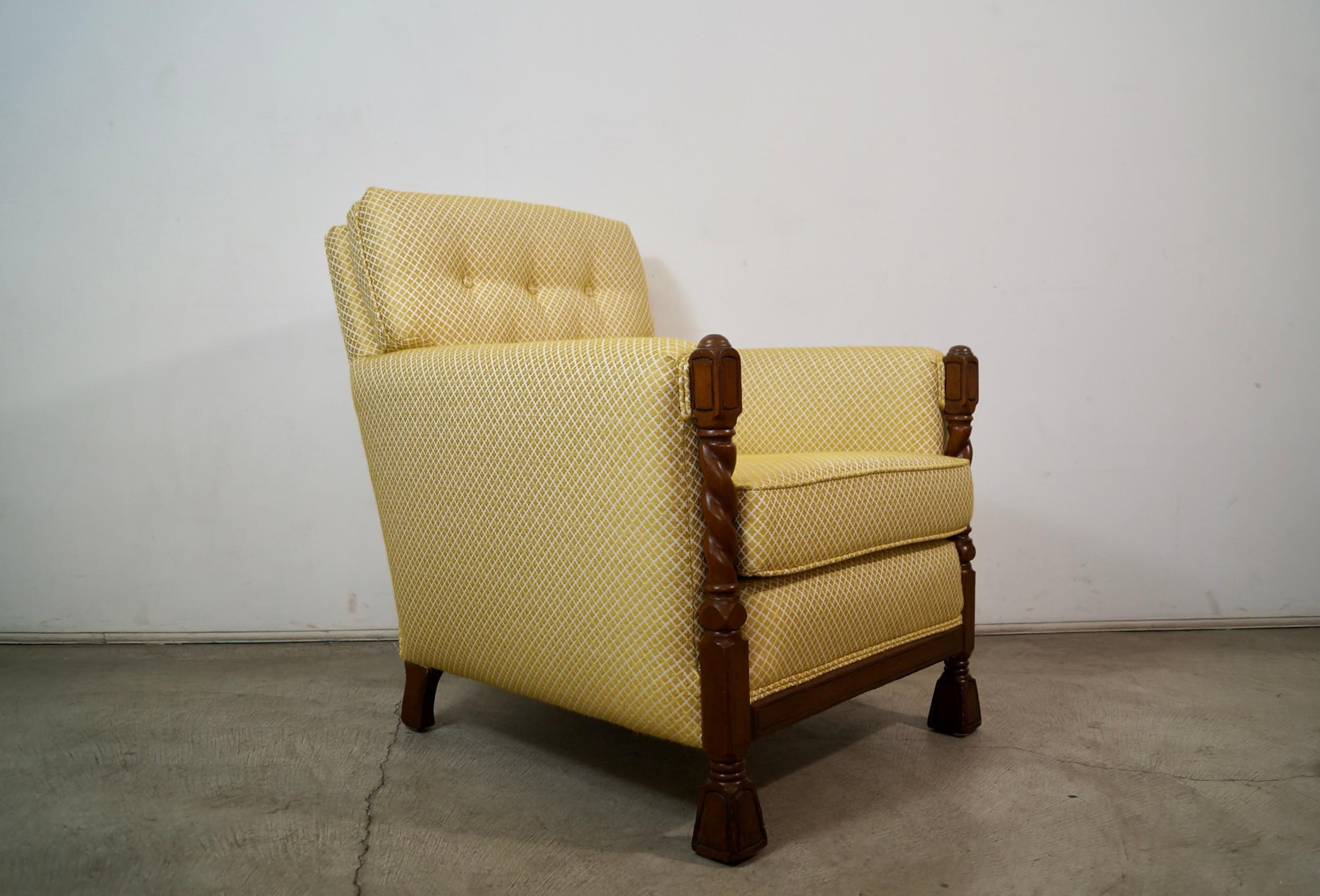 Fauteuil de salon Barley Twist de style néo-espagnol des années 1930 en vente 6