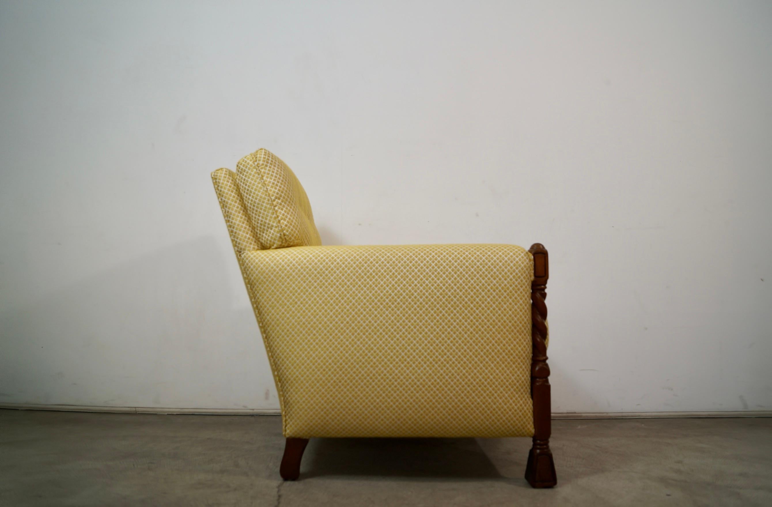 Fauteuil de salon Barley Twist de style néo-espagnol des années 1930 en vente 7