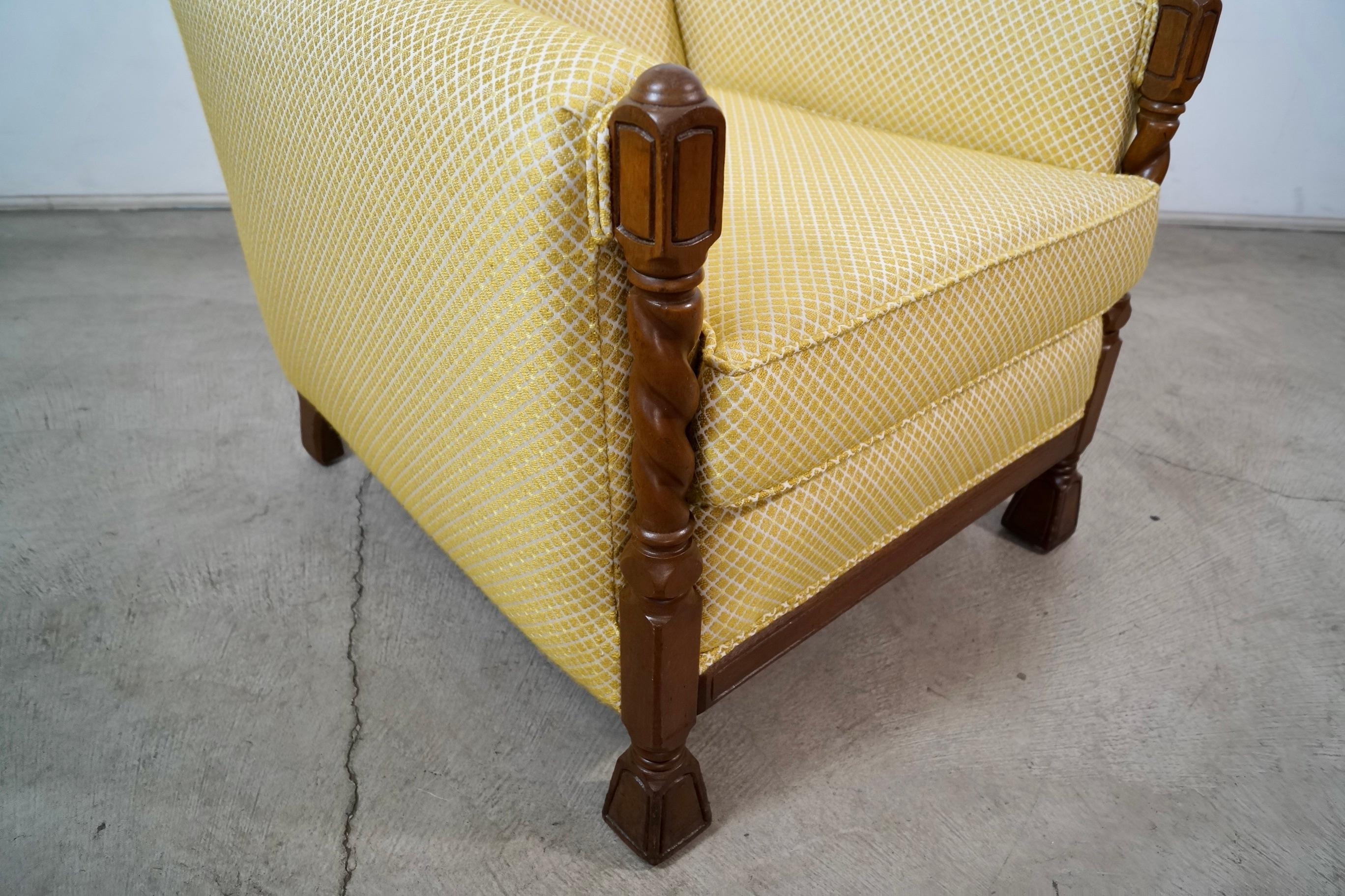 Fauteuil de salon Barley Twist de style néo-espagnol des années 1930 en vente 12