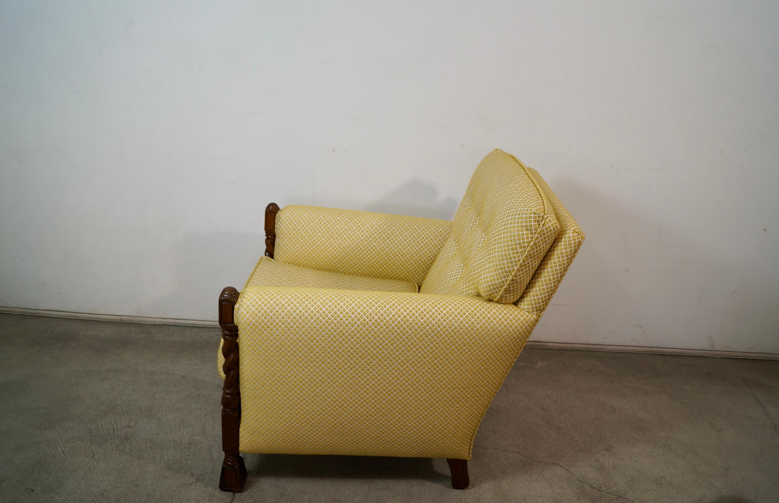 Fauteuil de salon Barley Twist de style néo-espagnol des années 1930 en vente 1
