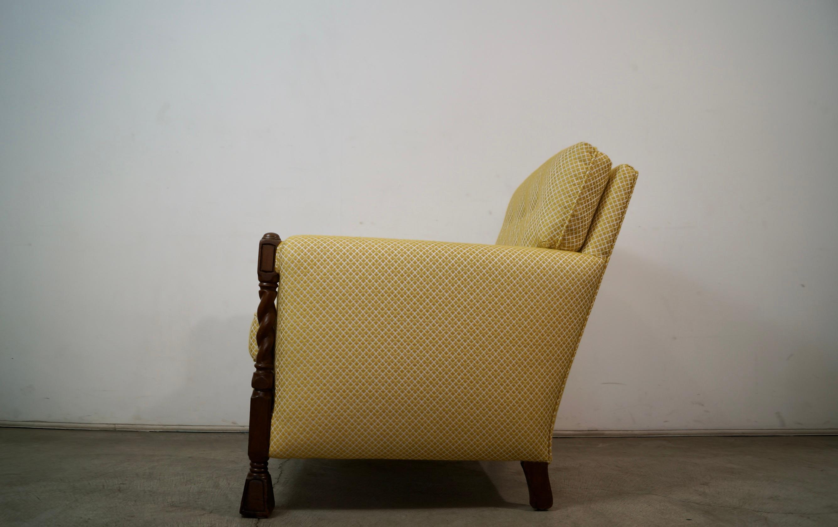 Fauteuil de salon Barley Twist de style néo-espagnol des années 1930 en vente 2