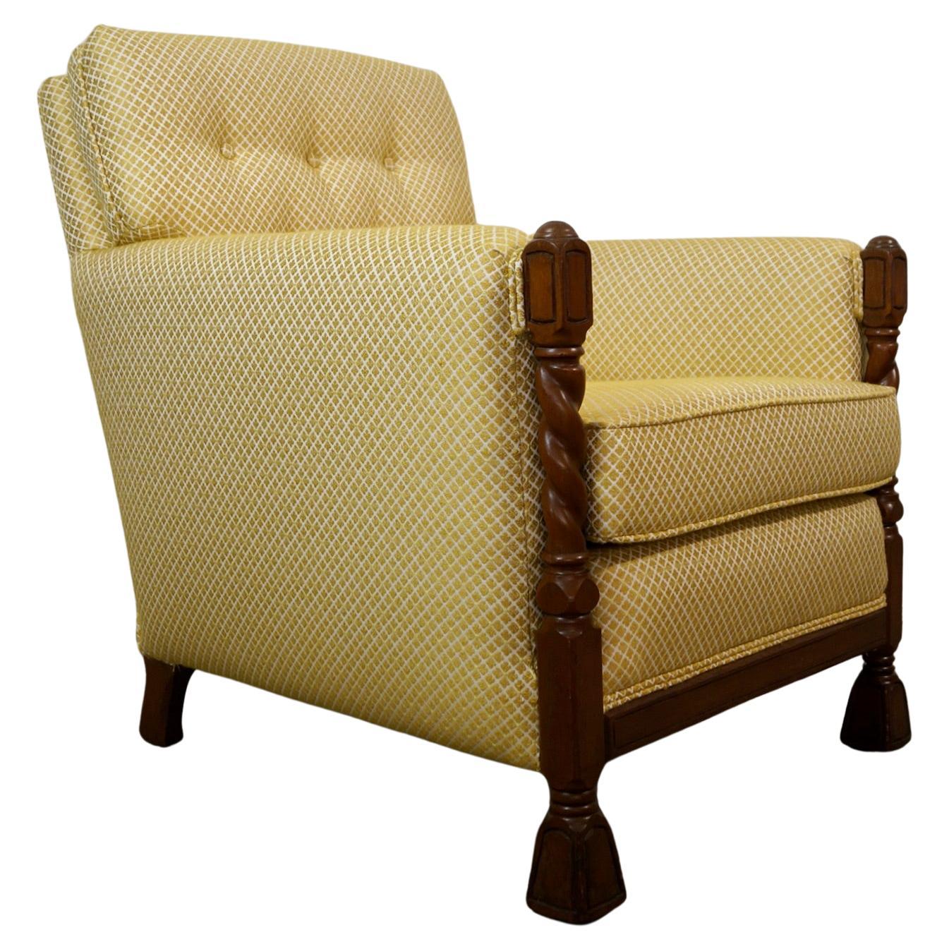 1930's Spanish Revival Barley Twist Lounge Chair