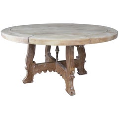1930s Spanish Walnut Circular Shaped Table