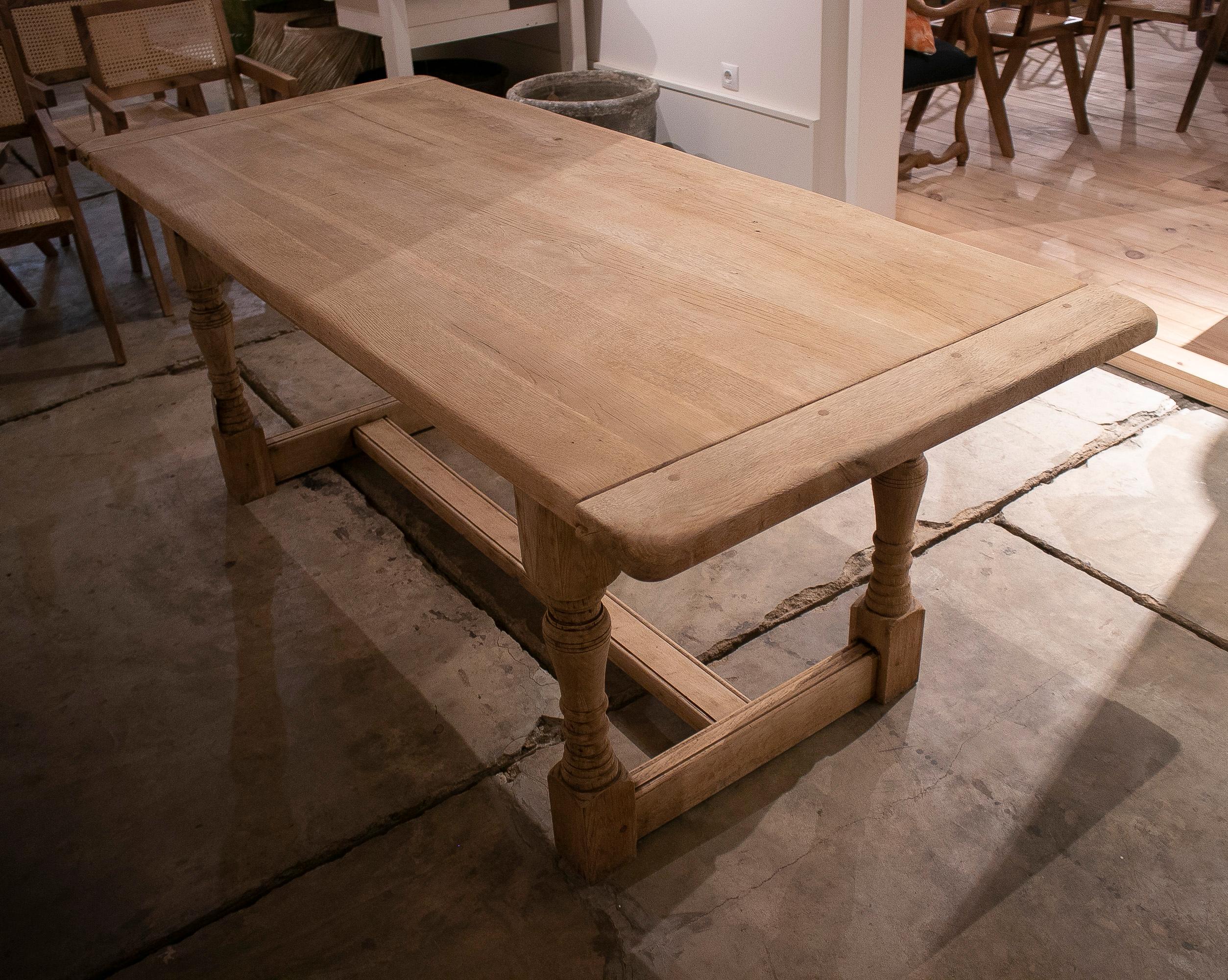 20th Century 1930s Spanish Washed Wood Dining Table