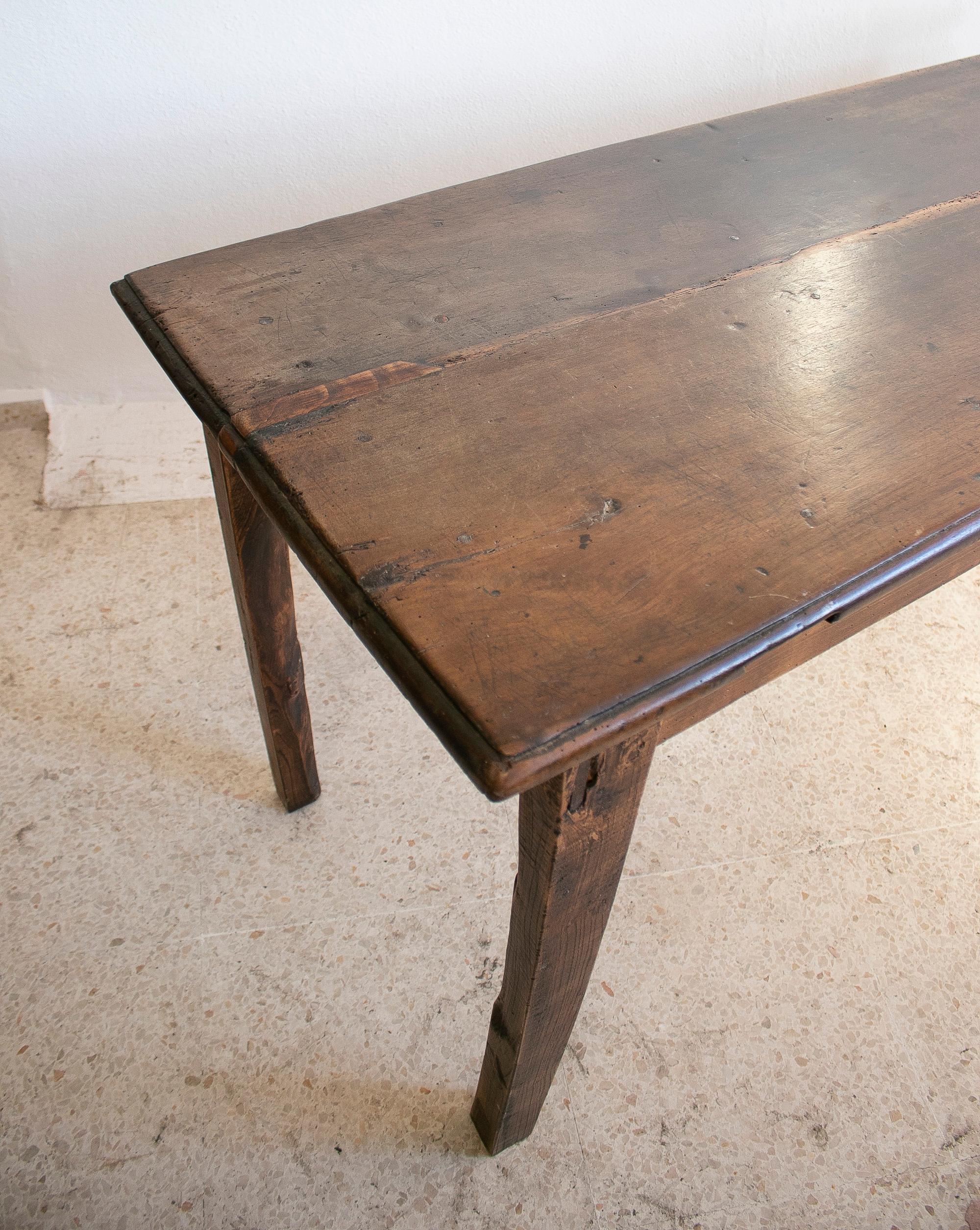 1930s Spanish Wooden Farmhouse Table For Sale 5