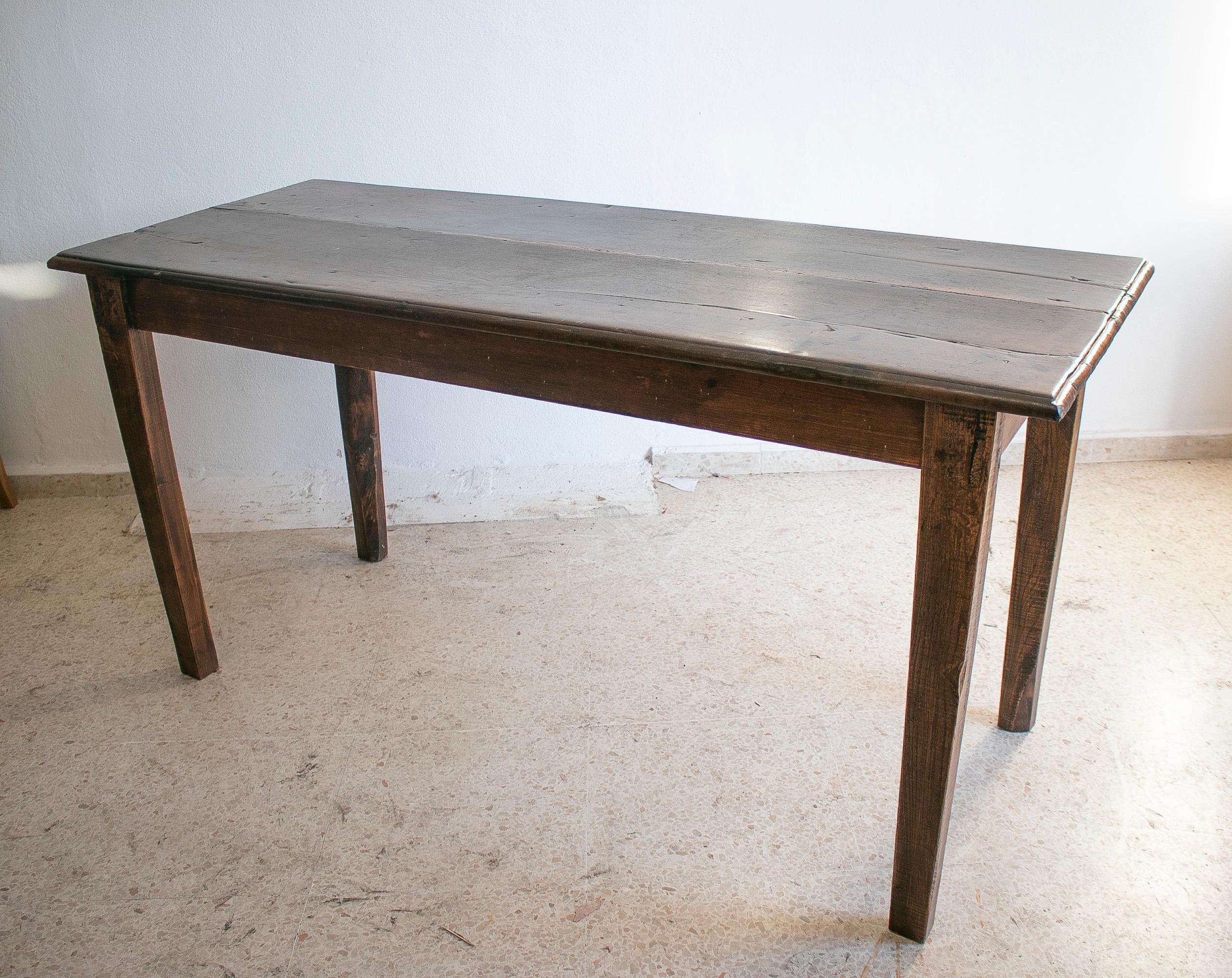 1930s Spanish Wooden Farmhouse Table In Good Condition For Sale In Marbella, ES