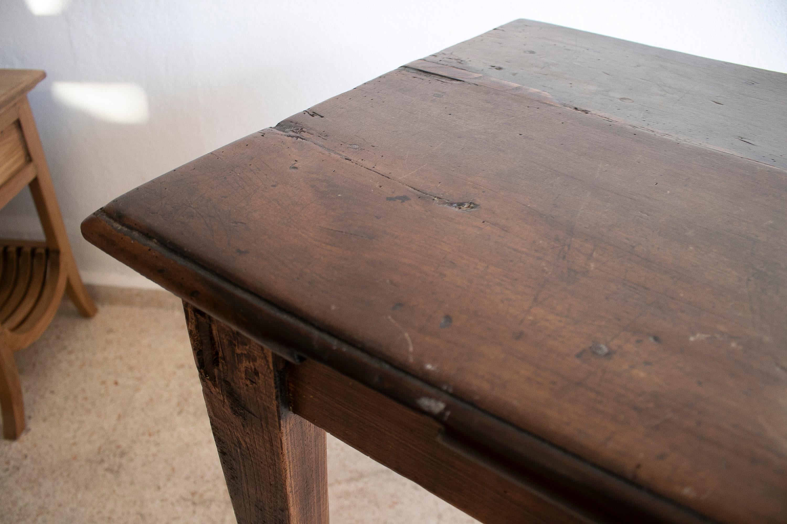 1930s Spanish Wooden Farmhouse Table For Sale 2