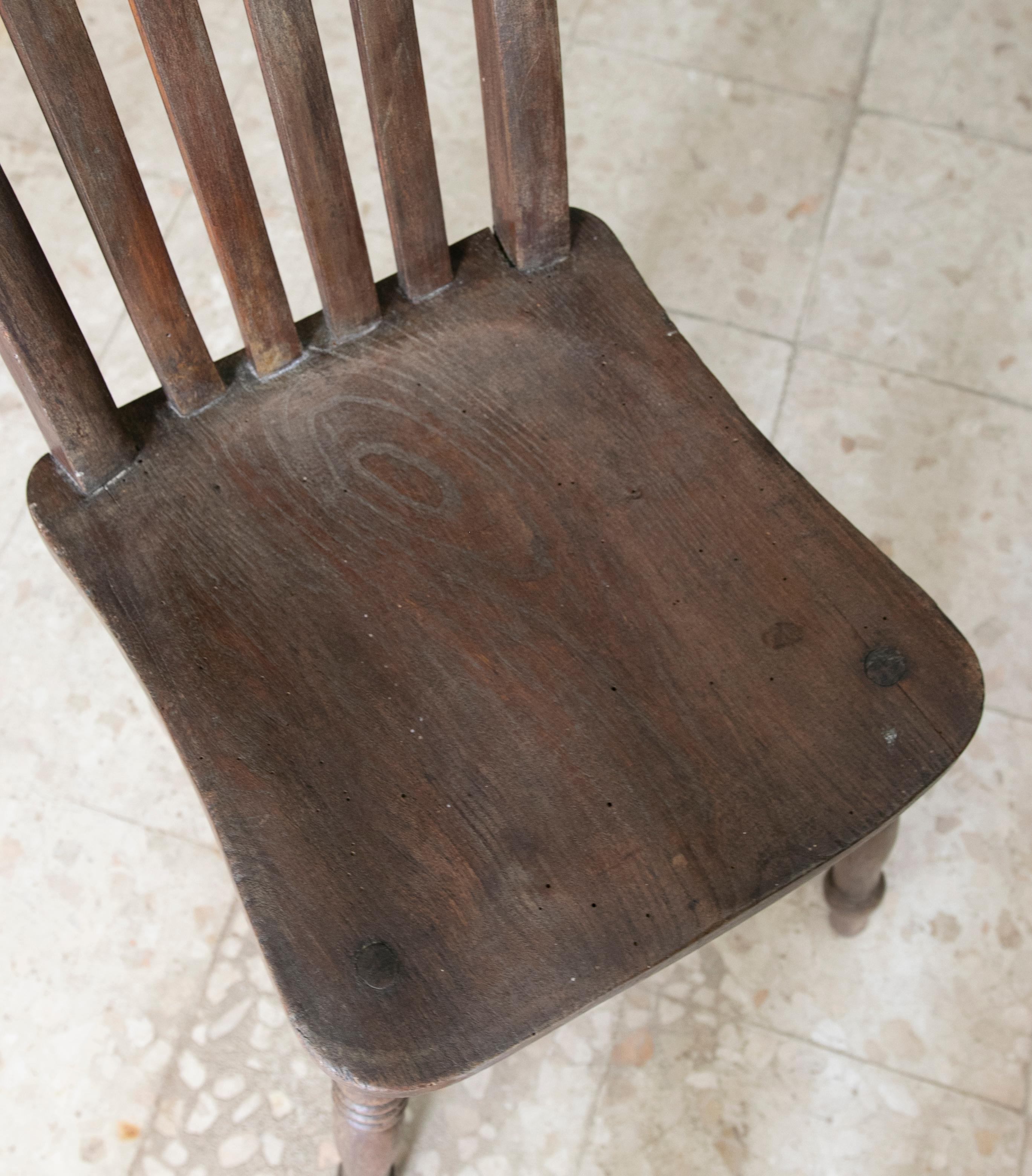 1930s Spanish Wooden Four Chairs Set For Sale 7