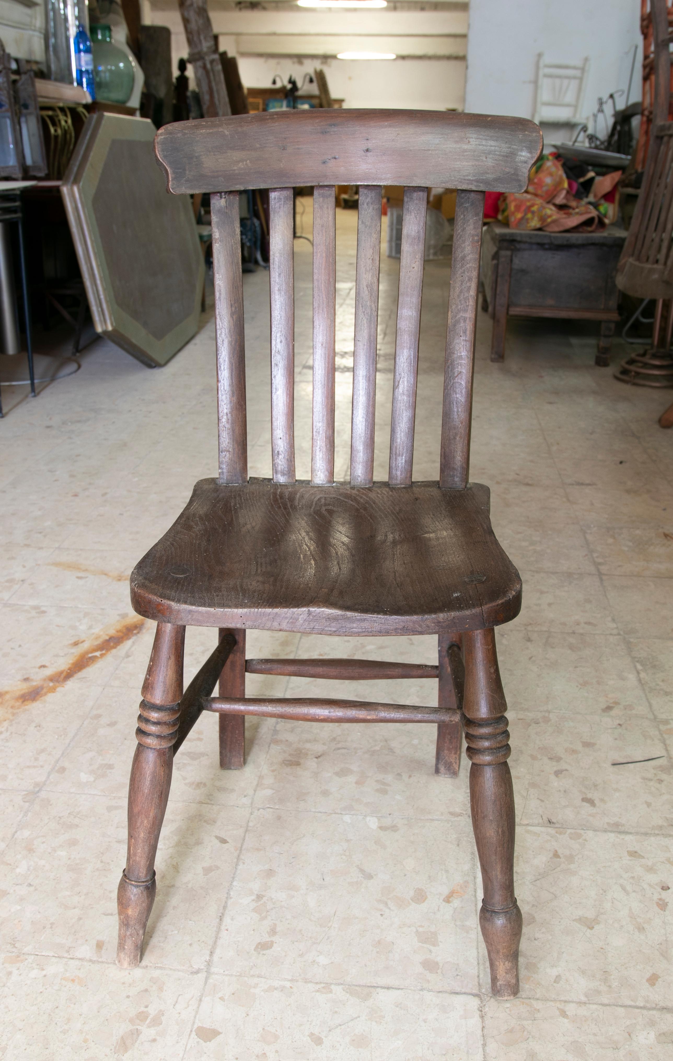 1930s Spanish Wooden Four Chairs Set In Good Condition For Sale In Marbella, ES