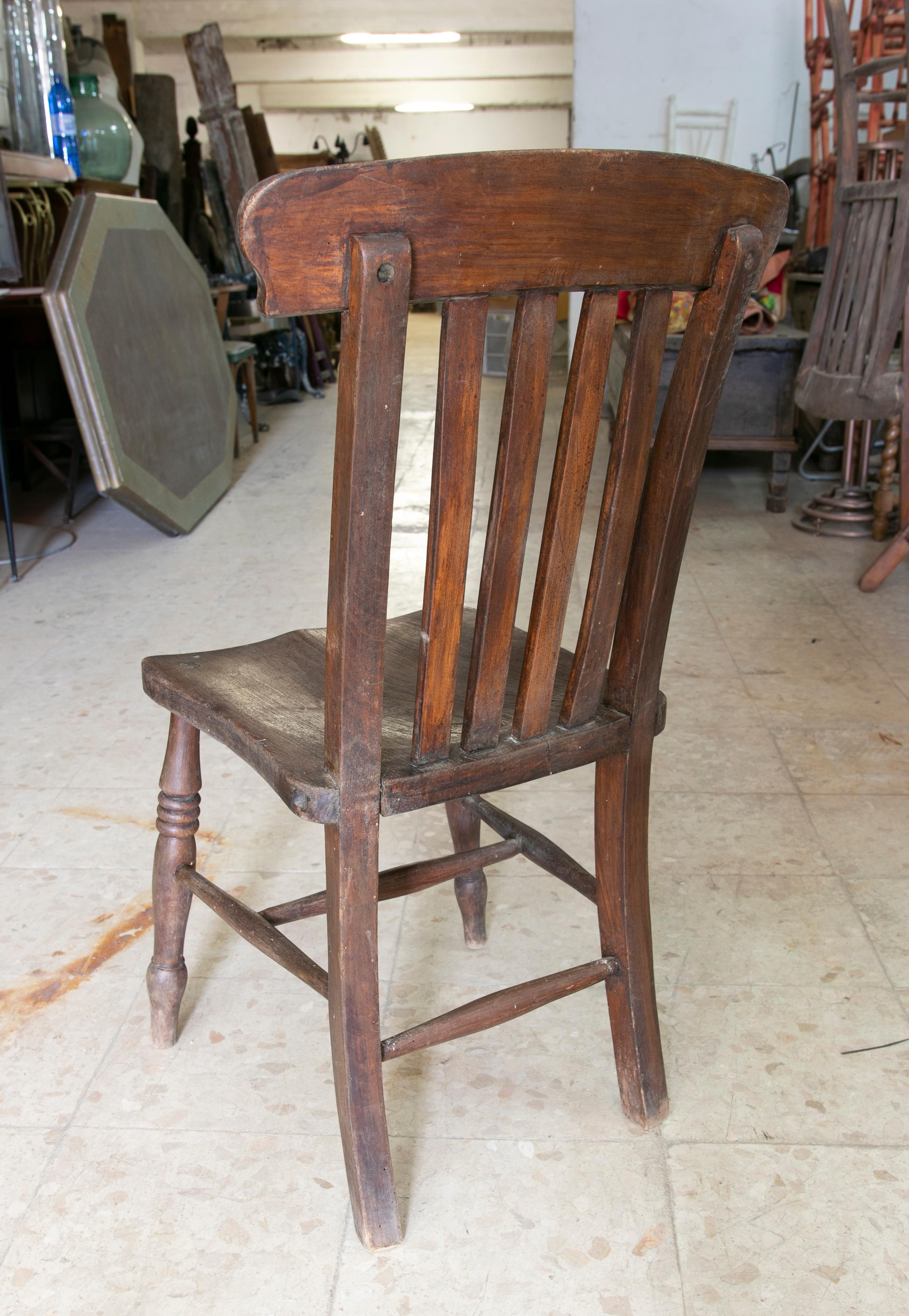 1930s Spanish Wooden Four Chairs Set For Sale 1