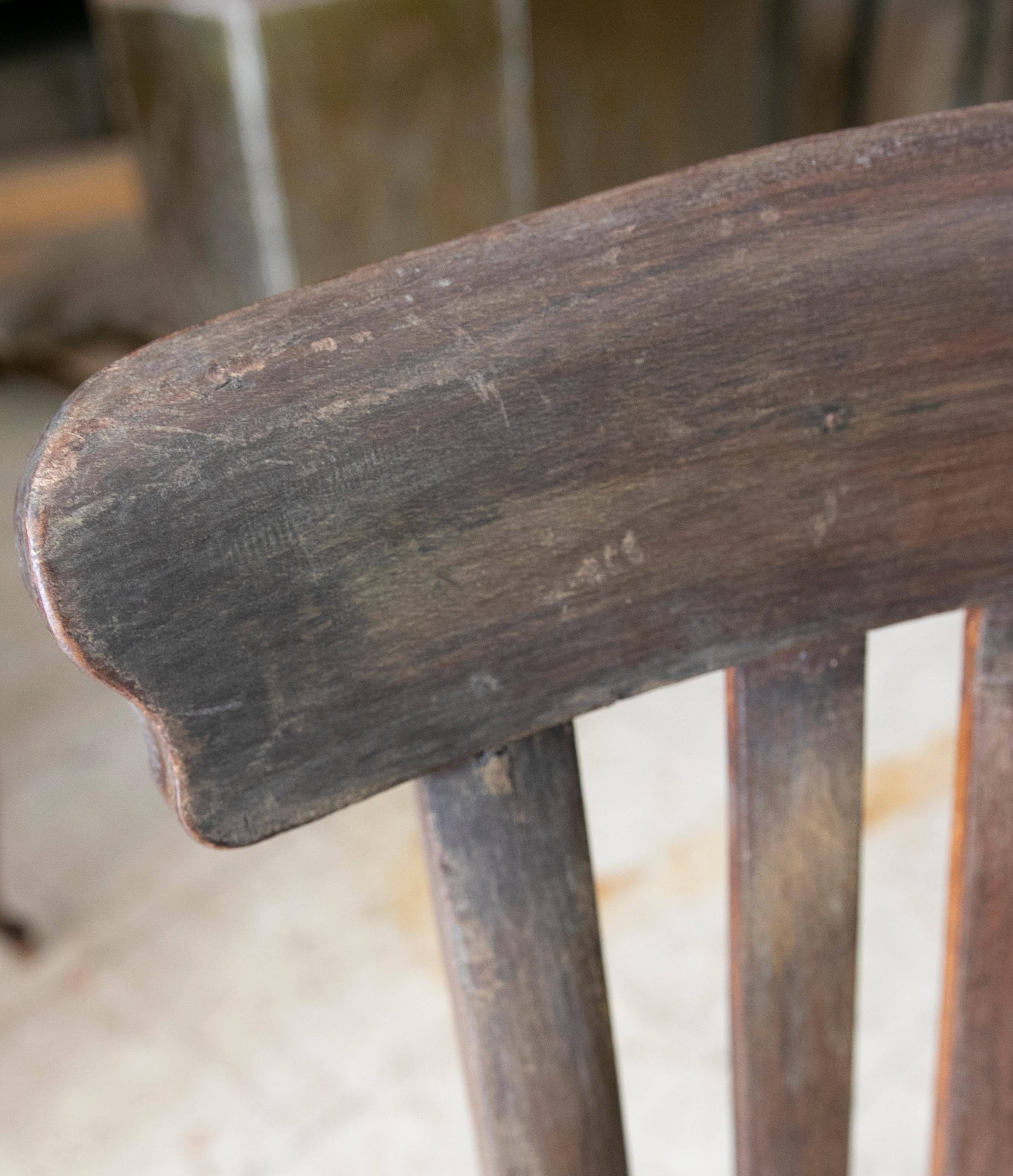 1930s Spanish Wooden Four Chairs Set For Sale 5